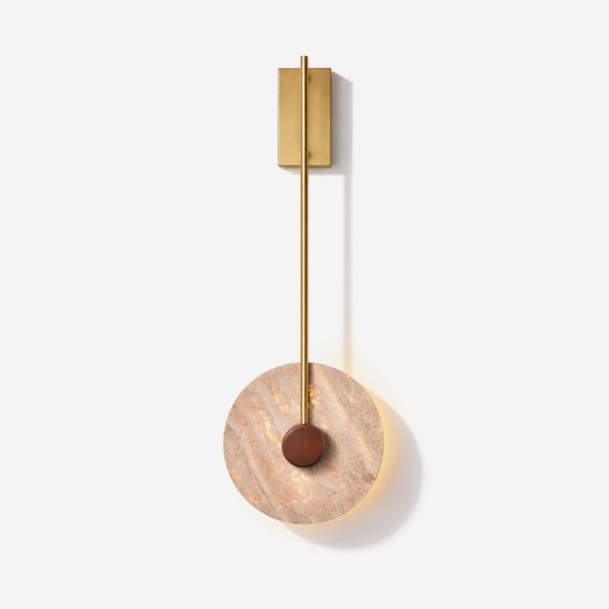 Veil Travertine Wall Sconce – Modern LED Wall Light in Natural Stone