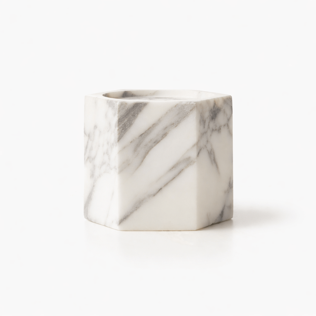 Vela Cube Sculptural Marble Candle Holder for Modern Interiors