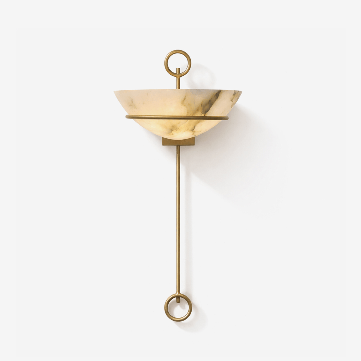 Tether Alabaster Wall Sconce in Brass – Modern Ambient Lighting