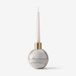 Axis Sphere Marble Candle Holder – Sculptural Tabletop Accent in Natural Stone
