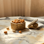 Strata Sphere Natural Marble Storage Box with Sculptural Lid