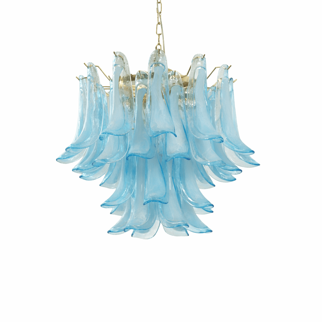 Azure Drift Glass Chandelier – Handcrafted Blue Glass Pendant Light for Modern Interiors