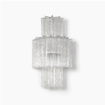 Glacier Tier Textured Glass Wall Sconce in Nickel