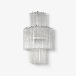 Glacier Tier Textured Glass Wall Sconce in Nickel
