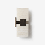 Strata Shift Alabaster Wall Sconce in Black Metal