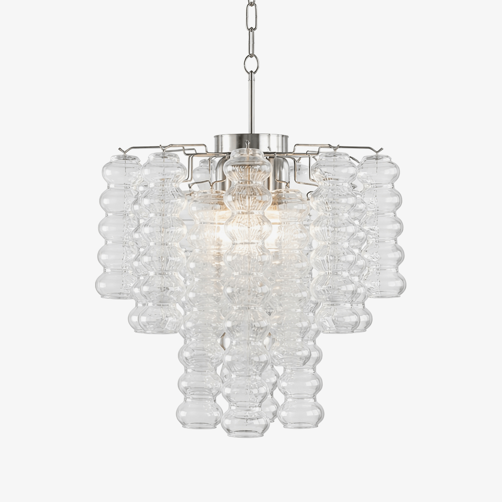 Ripple Column Chandelier – Modern Hand-Blown Glass Pendant Light