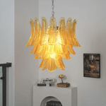 Aurelium Cascade Glass Chandelier – Modern Amber Glass Pendant Light