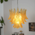 Aurelium Cascade Glass Chandelier – Modern Amber Glass Pendant Light