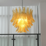 Aurelium Cascade Glass Chandelier – Modern Amber Glass Pendant Light