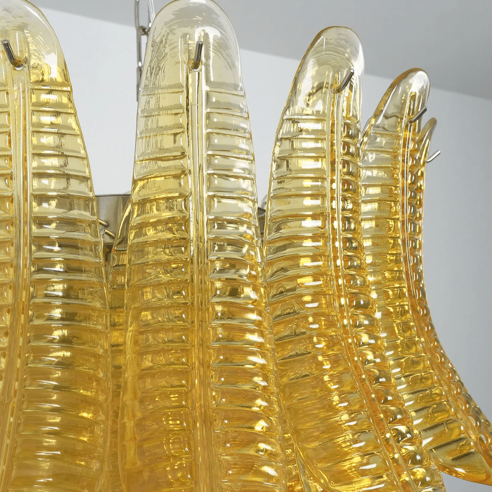 Aurelium Cascade Glass Chandelier – Modern Amber Glass Pendant Light