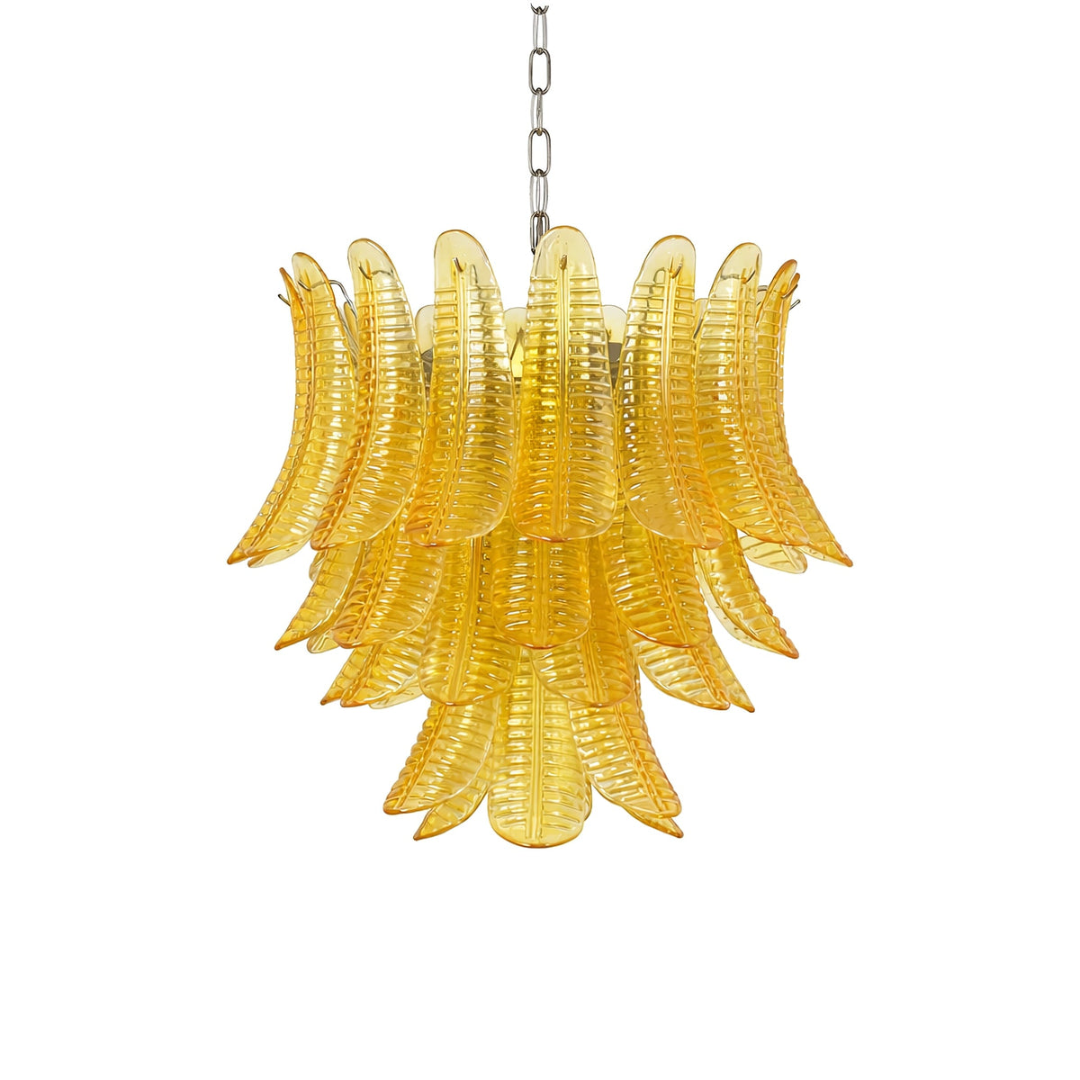 Aurelium Cascade Glass Chandelier – Modern Amber Glass Pendant Light