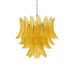 Aurelium Cascade Glass Chandelier – Modern Amber Glass Pendant Light