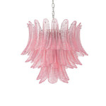 Petaline Prism Chandelier – Pink Glass Designer Hanging Light