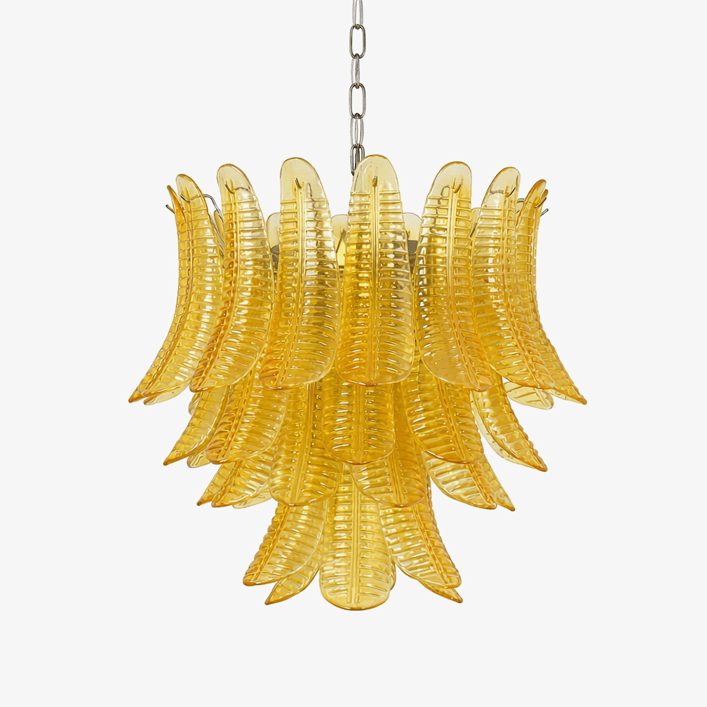 Aurelium Cascade Glass Chandelier – Modern Amber Glass Pendant Light
