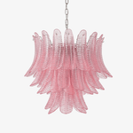 Petaline Prism Chandelier – Pink Glass Designer Hanging Light