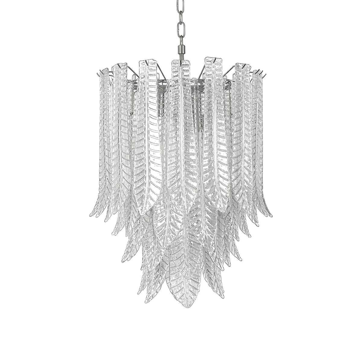 Silvae Veil Glass Chandelier – Modern Leaf Pendant for Dining & Living Rooms