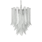 Silvae Veil Glass Chandelier – Modern Leaf Pendant for Dining & Living Rooms