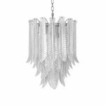 Silvae Veil Glass Chandelier – Modern Leaf Pendant for Dining & Living Rooms