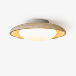 Lunara Yellow Travertine Ceiling Light — Modern Flush Mount LED Lamp