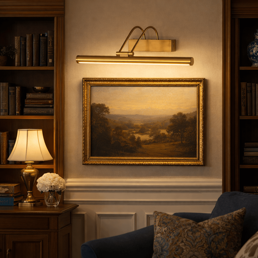 Aureon Rechargeable LED Picture Light in Gold Finish