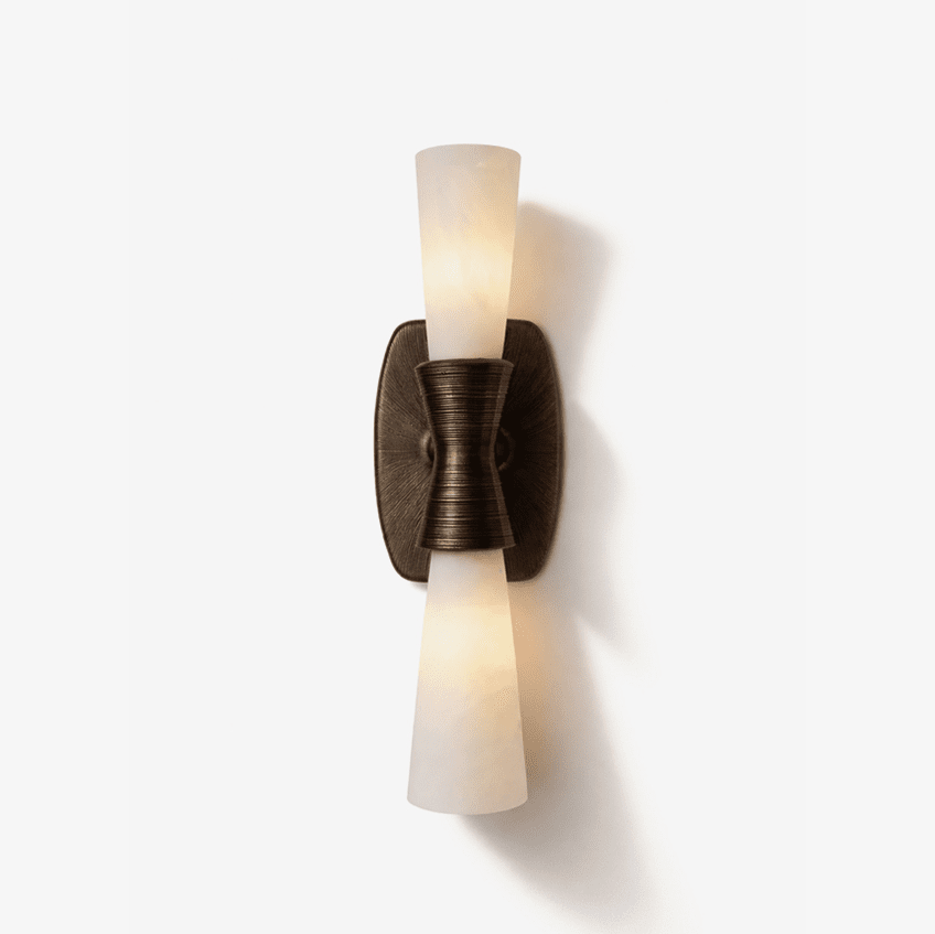 Opal Alabaster Twist Wall Sconce in Bronze Finish