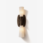 Opal Alabaster Twist Wall Sconce in Bronze Finish