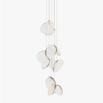 Luminous Glass Petals Pendant Chandelier – Modern LED Hanging Light for Dining Room and Living Room