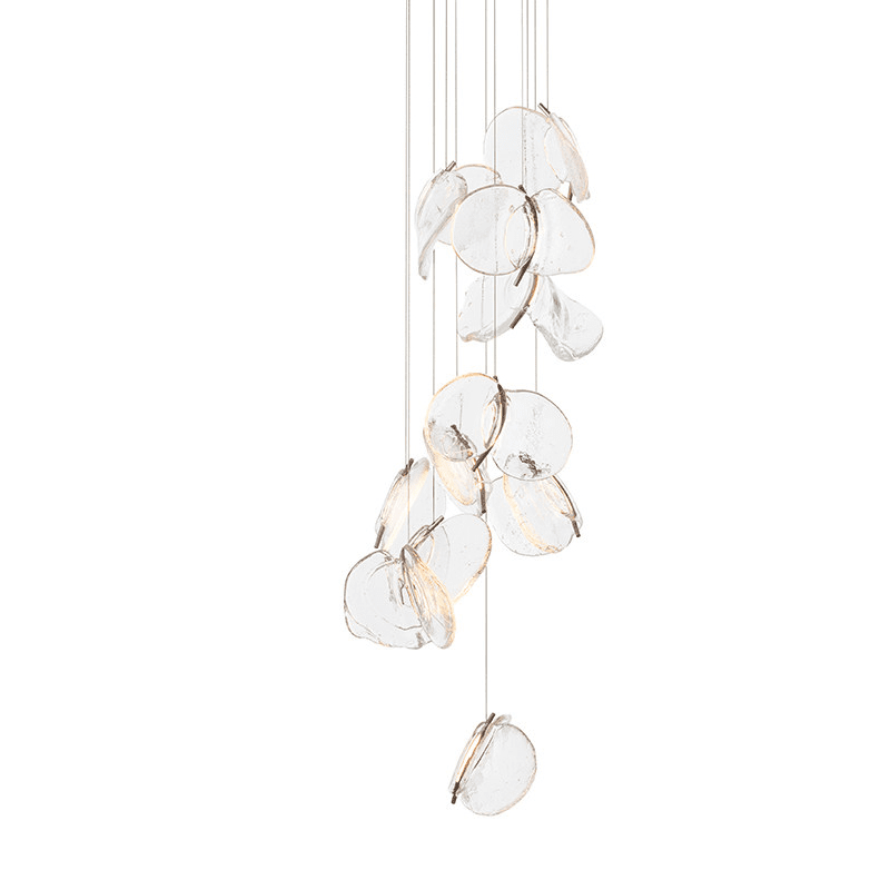 Luminous Glass Petals Pendant Chandelier – Modern LED Hanging Light for Dining Room and Living Room
