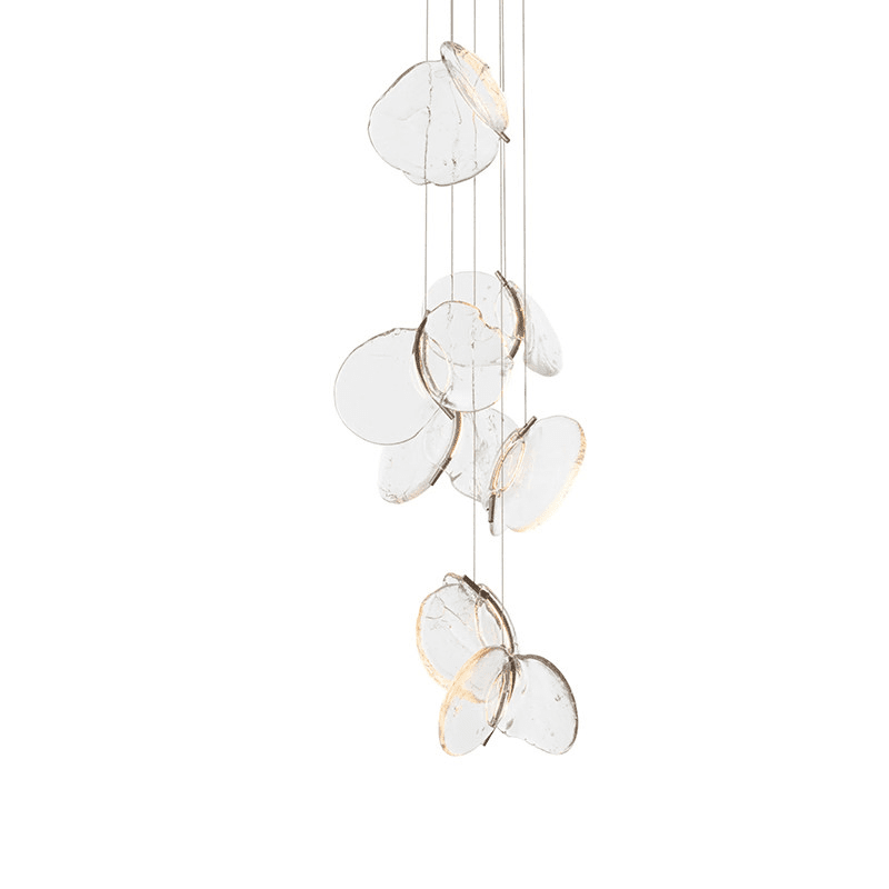 Luminous Glass Petals Pendant Chandelier – Modern LED Hanging Light for Dining Room and Living Room