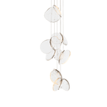 Luminous Glass Petals Pendant Chandelier – Modern LED Hanging Light for Dining Room and Living Room