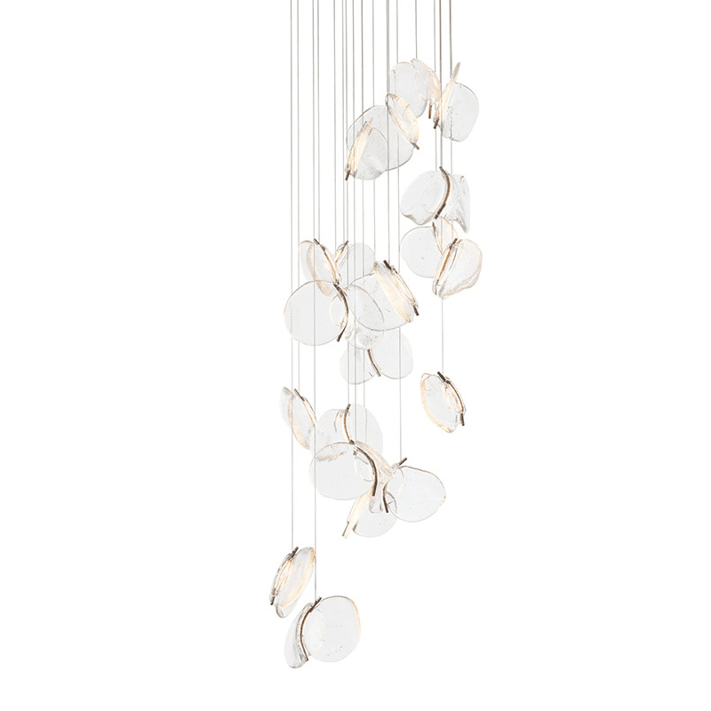 Luminous Glass Petals Pendant Chandelier – Modern LED Hanging Light for Dining Room and Living Room