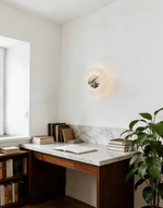 Lunar Veil Alabaster Wall Sconce – Modern LED Wall Light for Bedroom & Living Room