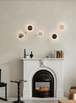 Lunar Veil Alabaster Wall Sconce – Modern LED Wall Light for Bedroom & Living Room