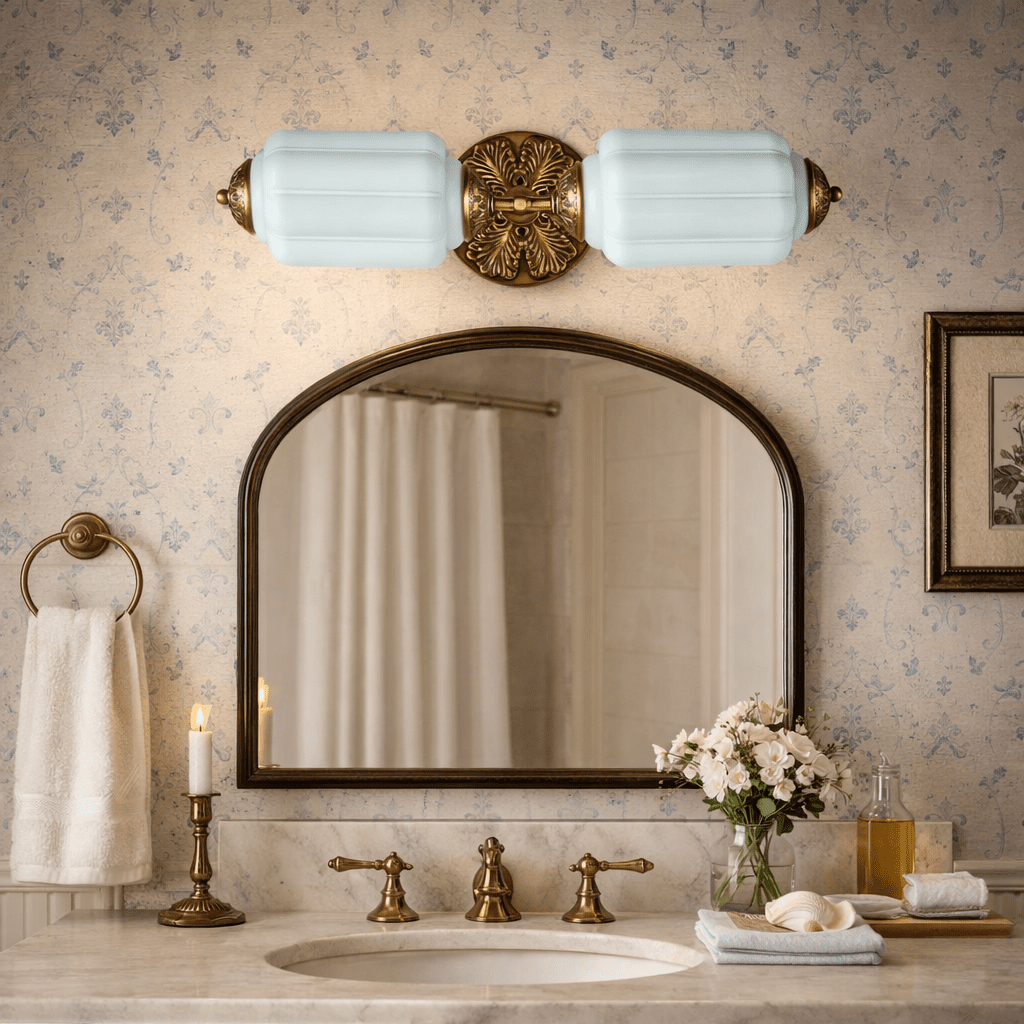 Elliot Brass and Glass Wall Sconce for Modern Interiors