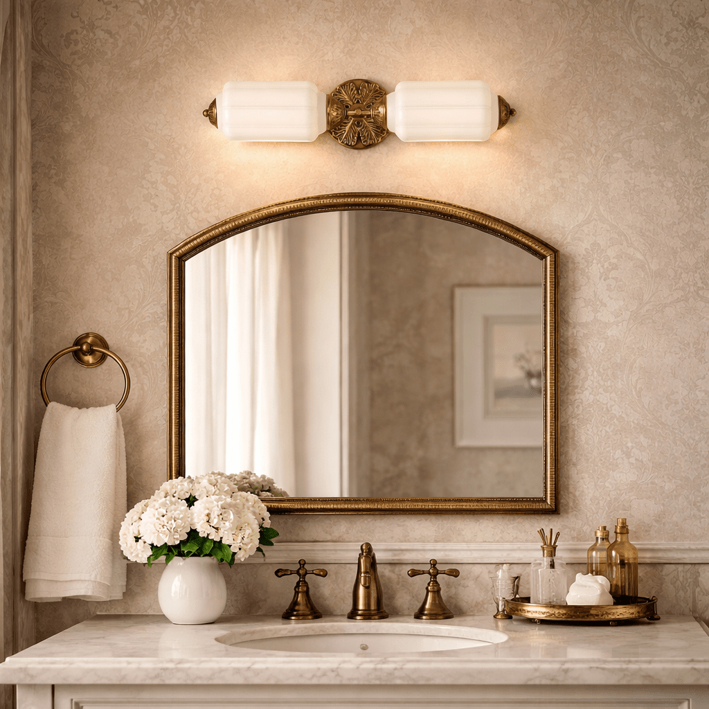 Elliot Brass and Glass Wall Sconce for Modern Interiors