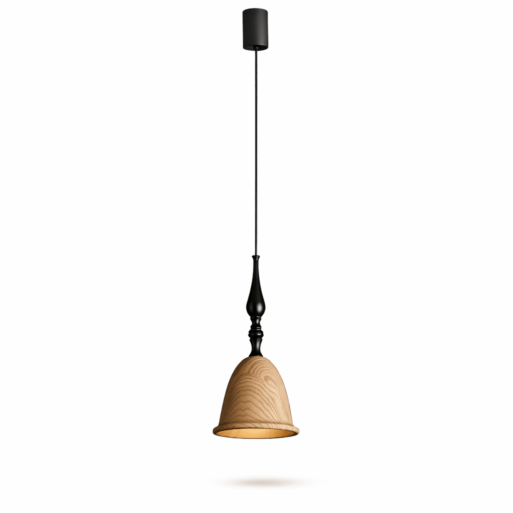 Arden Wood Pendant Light – Handcrafted Modern Hanging Lamp for Dining and Kitchen
