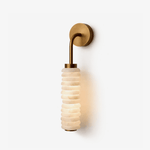 Helix Alabaster Wall Sconce in Bronze with Warm LED Light