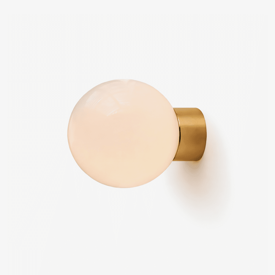 Aura Globe Glass Wall Sconce in Brass for Modern Interiors