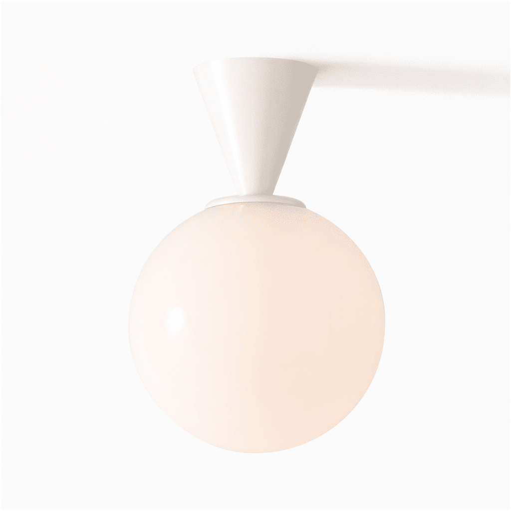Trilo Globe Ceiling Light — Modern Opal Glass Flush Mount