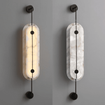 Solvane Alabaster Wall Sconce – Modern Brass LED Wall Light