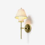 Aveline Fabric Wall Sconce in Gold – Modern Bedroom & Hallway Lighting