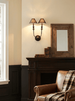 Chester Wall Sconce – Modern Black Metal & Fabric Shade for Bedroom and Living Room