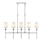 Arden Row Linear Chandelier in Brass, Black, or Nickel with Fabric Shades