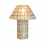 Pearl Mosaic Table Lamp in Iridescent Shell and Metal