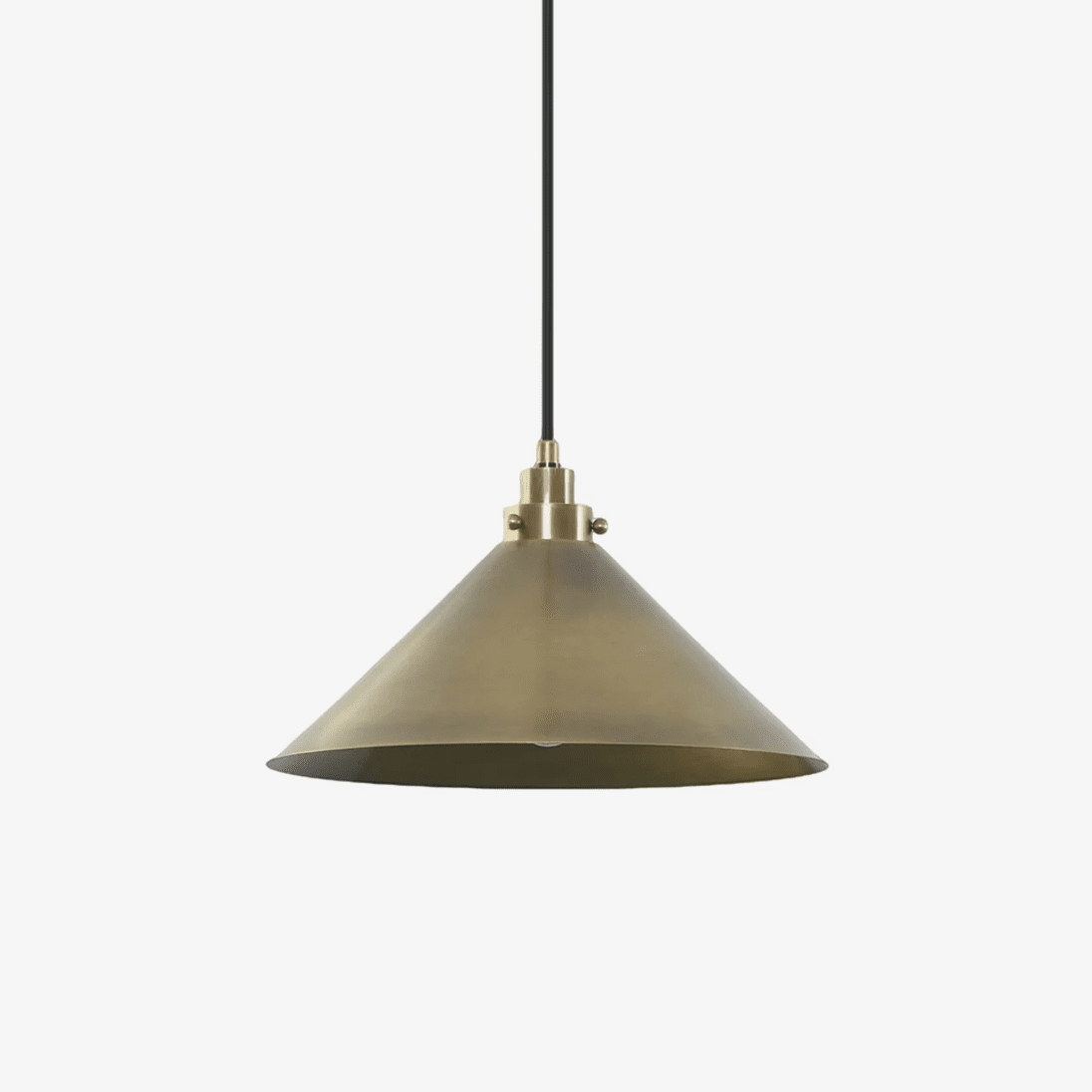 Alessia Cone Pendant Light in Antique Brass – Modern Minimalist Ceiling Lamp