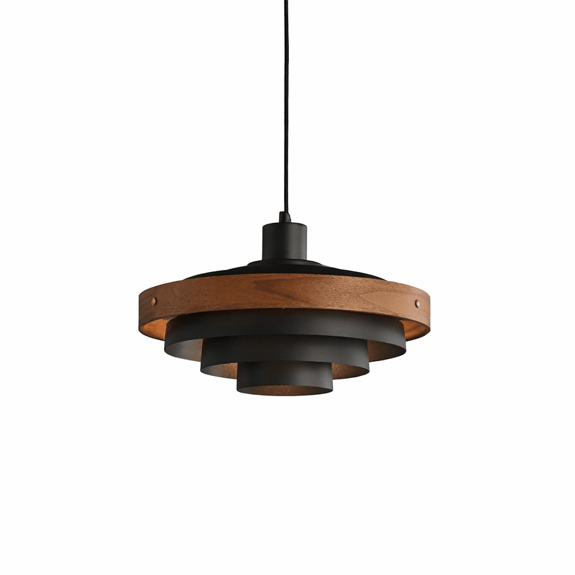 Elric Layered Metal & Wood Pendant Light for Modern Interiors