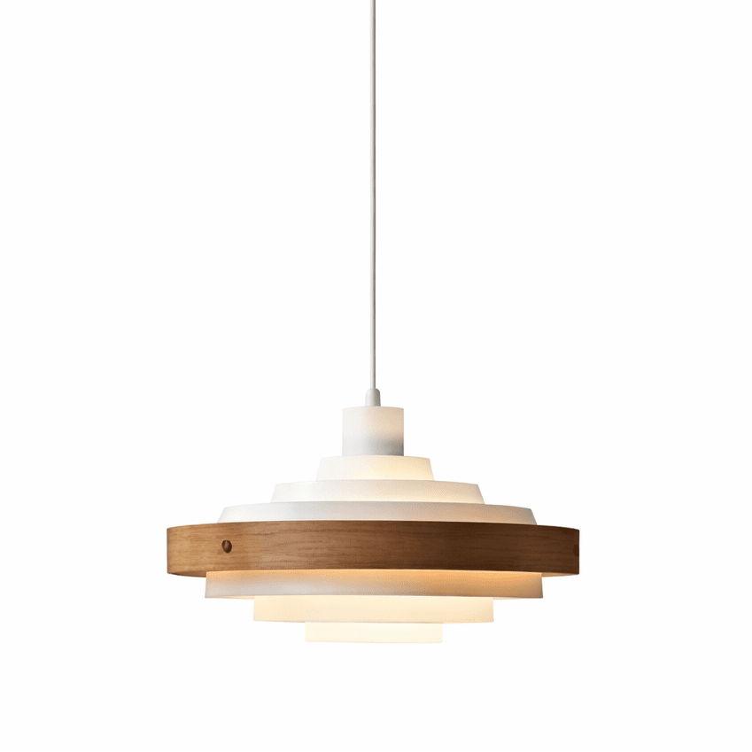 Elric Layered Metal & Wood Pendant Light for Modern Interiors