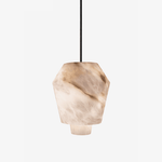 Elvian Natural Alabaster Pendant Light with Brass Accents