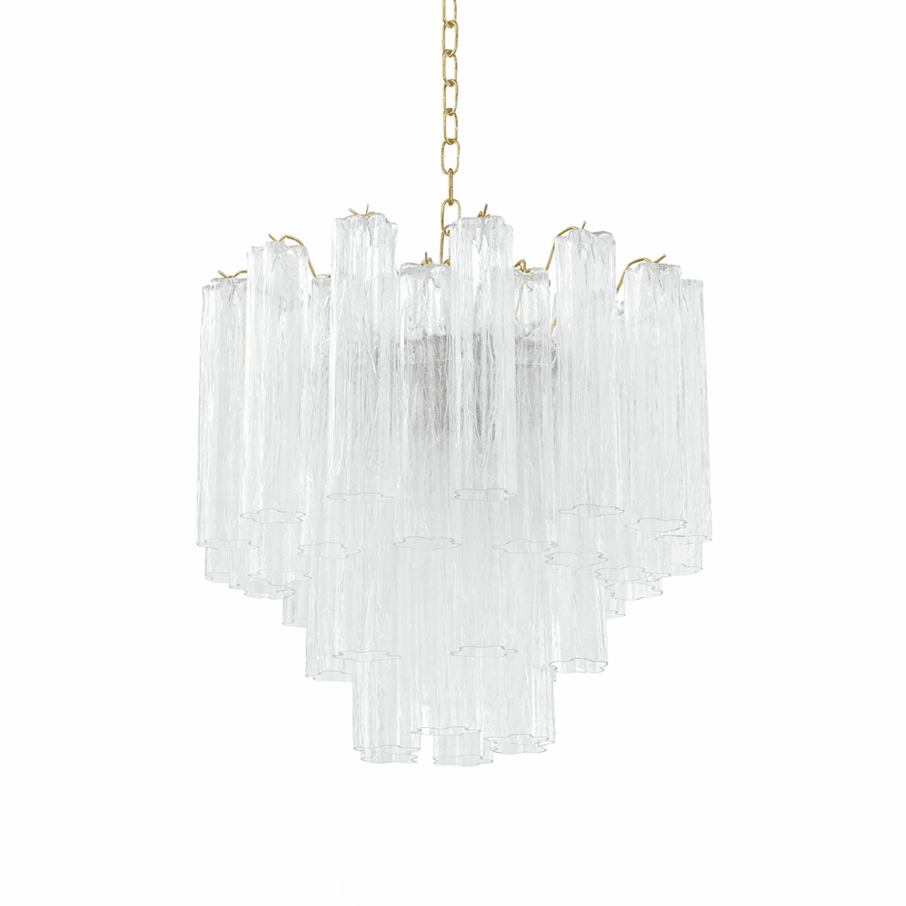 Art Deco Murano Glass Tube Chandelier in Nickel for Dining Room and Bedroom