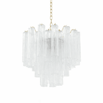 Art Deco Murano Glass Tube Chandelier in Nickel for Dining Room and Bedroom